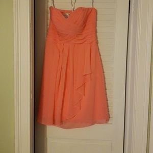 David's Bridal Coral Bridesmaid dress